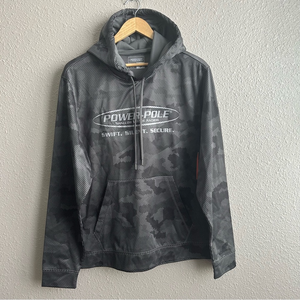 NEW Power‎ Pole gray camo boating fishing hoodie sweatshirt